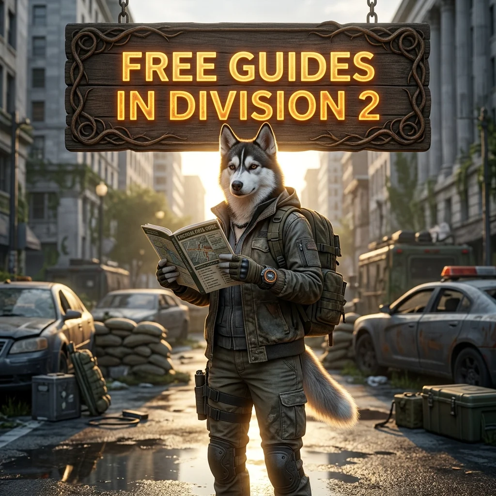 Promotional image for Free Guides in Division 2, providing free guide content for players of Division 2.