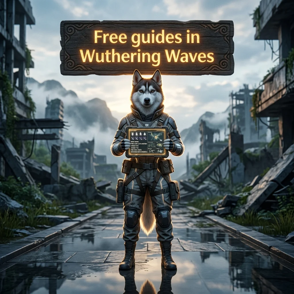 Promotional image for Free guides in Wuthering Waves, a resource for game guides.