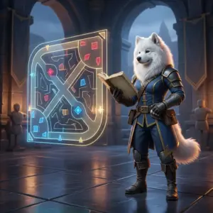 Ilustrație tematică pentru ghiduri gratuite League of Legends, fără text lizibil sau semne vizibile