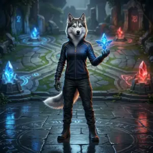 Ilustrație tematică pentru ghiduri și servicii dedicate experienței League of Legends