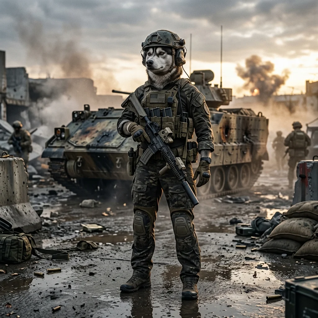 Illustration associée au guide du débutant de War Dogs, sans texte lisible ni signalétique