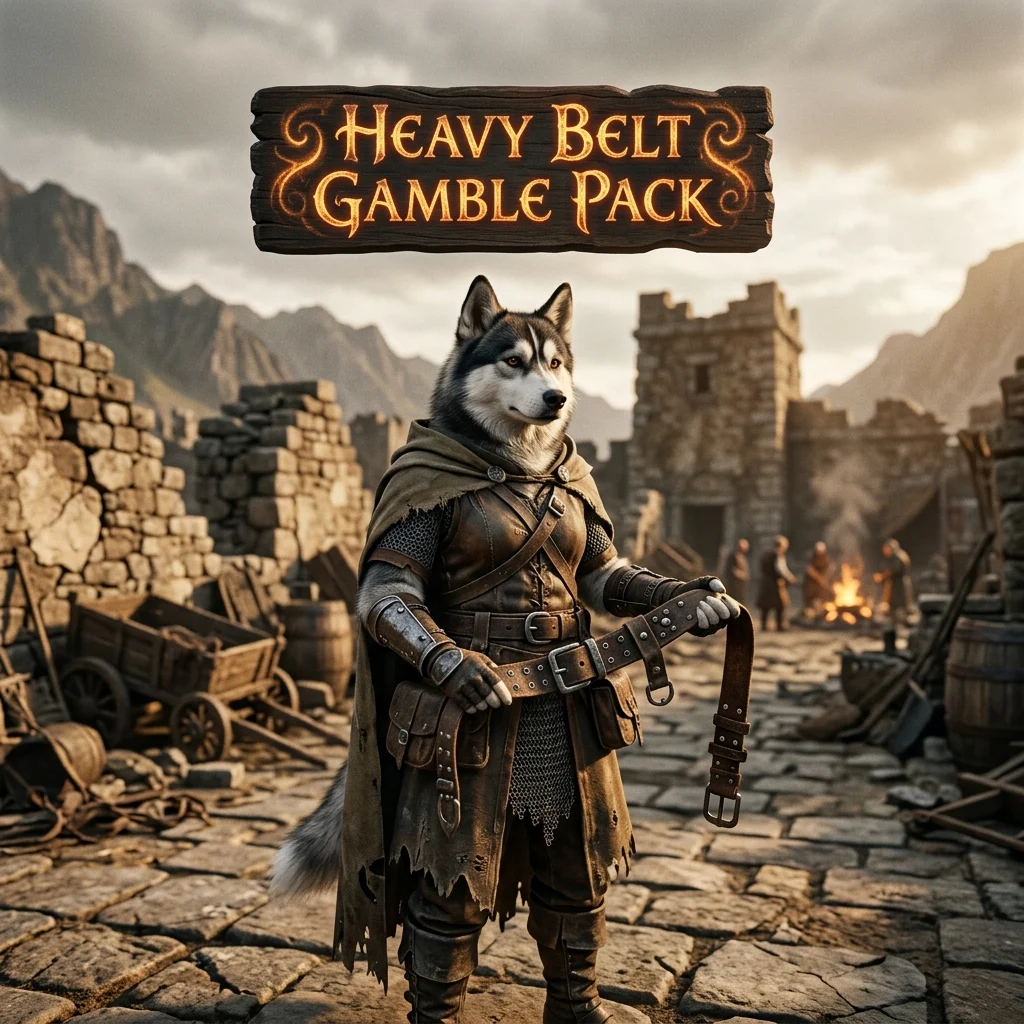 Promotional image for the Heavy Belt Gamble Pack Boost service in Path of Exile 2