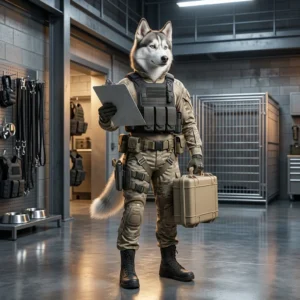 Kynningarmynd fyrir Herhunda sem sýnir stemningu og sjónrænan heim leiksins án læsilegs texta eða skilta.