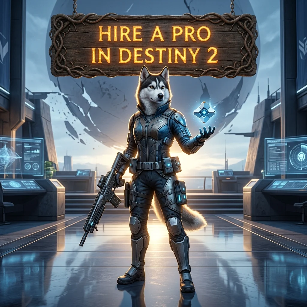 Hire a Pro in Destiny 2 promotional image representing a professional service for players