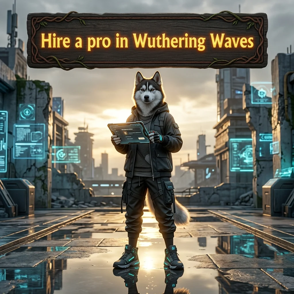 Promotional image for Hire a Pro in Wuthering Waves, a professional assistance service for the game.