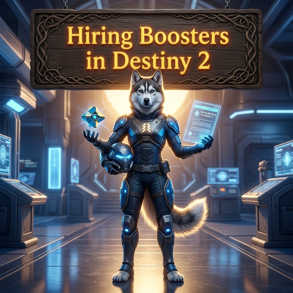 Promotional image for Hiring Boosters in Destiny 2, presenting the service in its game-specific context.