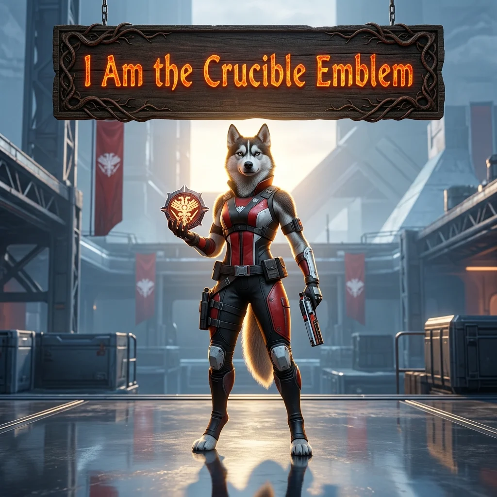 Promotional image for the I Am the Crucible Emblem Boost service in Destiny 2.