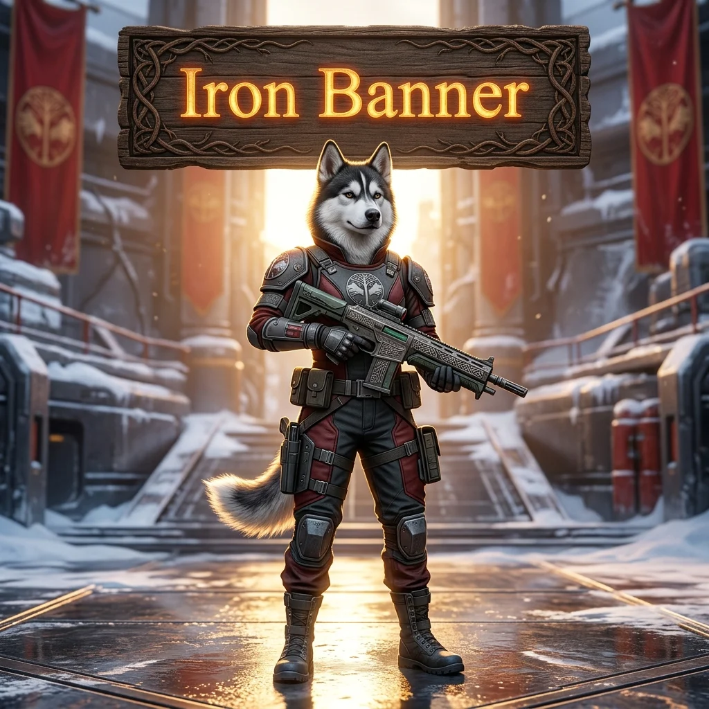 Promotional image for an Iron Banner Boost service in Destiny 2, focused on the Iron Banner product theme.