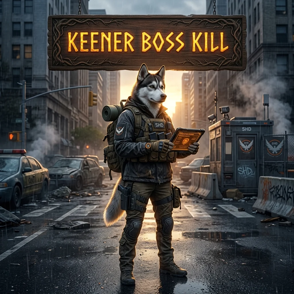 Promotional image representing the Keener Boss Kill Boost in The Division 2 service for a Keener boss kill in Division 2.