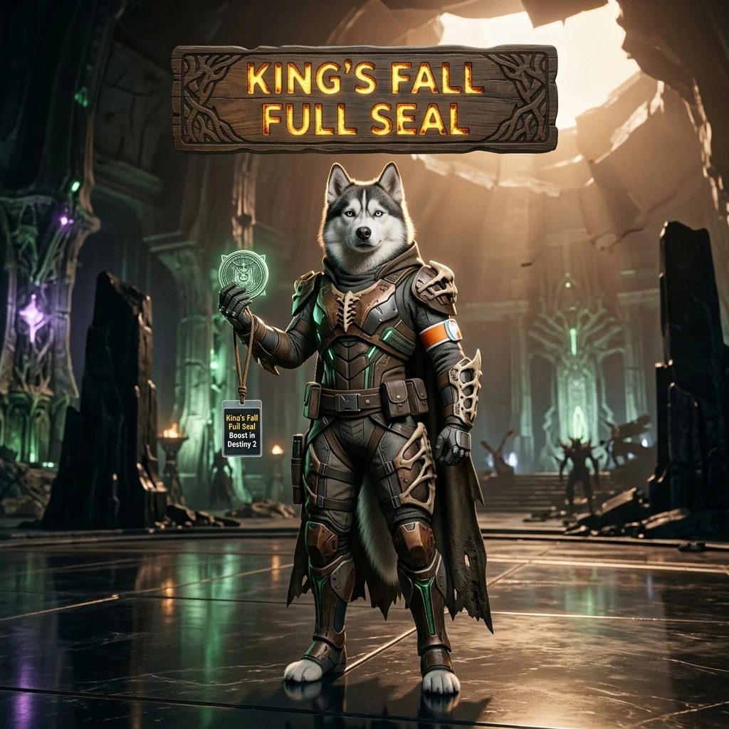 Promotional image for the King’s Fall Full Seal Boost service in Destiny 2