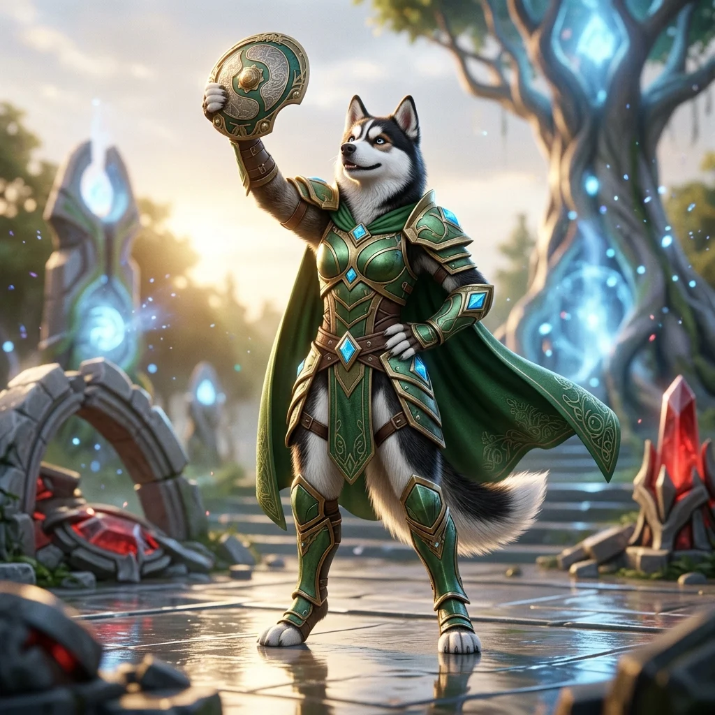 Mchoro wa kidijitali unaohusiana na kuongeza MMR ya Dota 2, ukiwasilisha mandhari ya mchezo bila maandishi yanayosomeka.