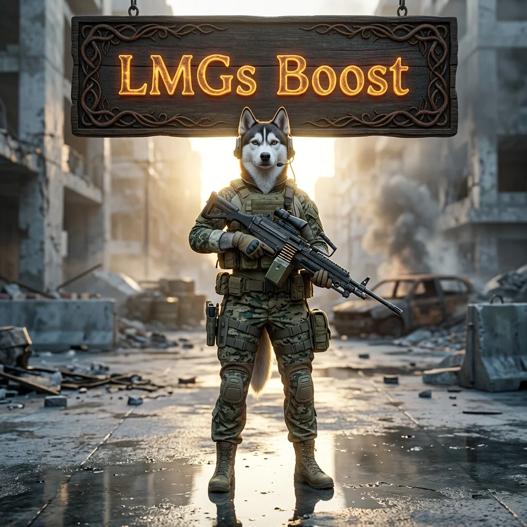 Promotional image representing the LMGs Boost in Battlefield 6 service and its LMG-focused offering for the game