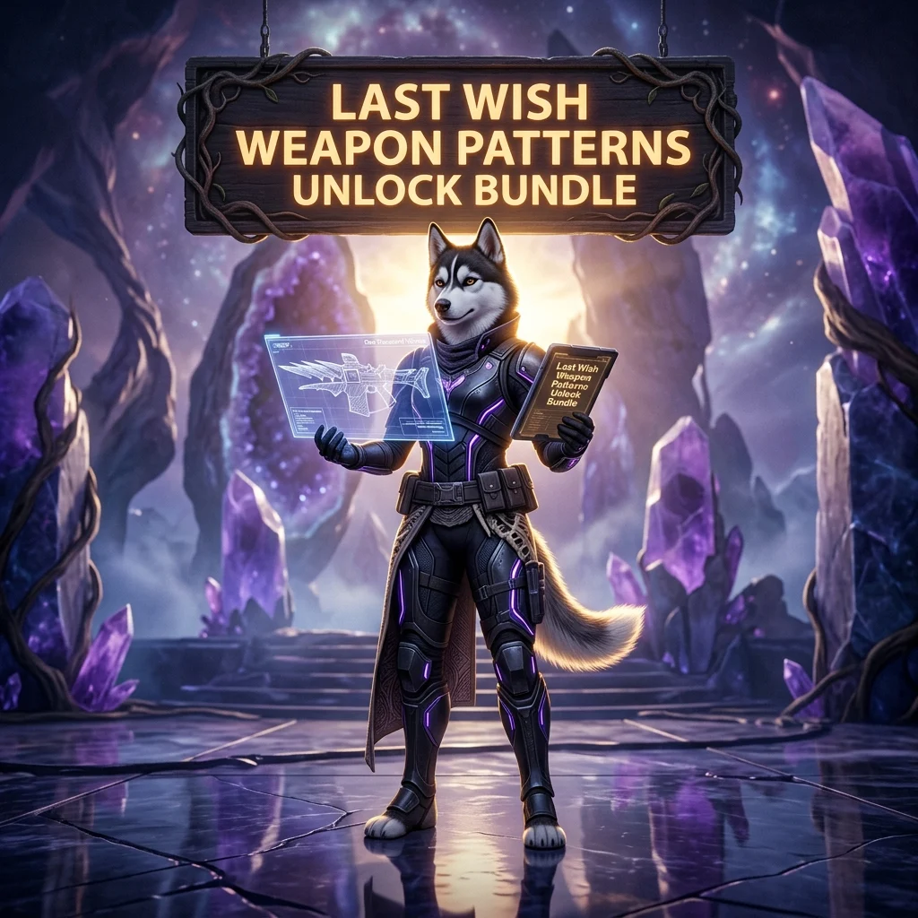 Promotional image for the Last Wish Weapon Patterns Unlock Bundle Boost service in Destiny 2.