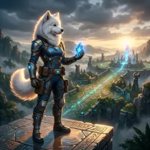 Ilustrasi bertema League of Legends untuk menggambarkan layanan boosting akun permainan.