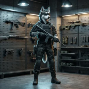 Arte temática de War Dogs associada às diferentes classes de armas do jogo, sem texto legível ou sinalização.