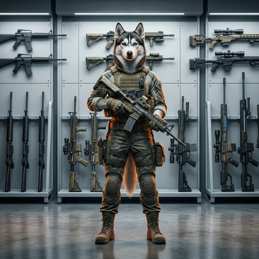Imagen temática sobre la clasificación por niveles de armas en War Dogs, sin texto legible ni señales visibles