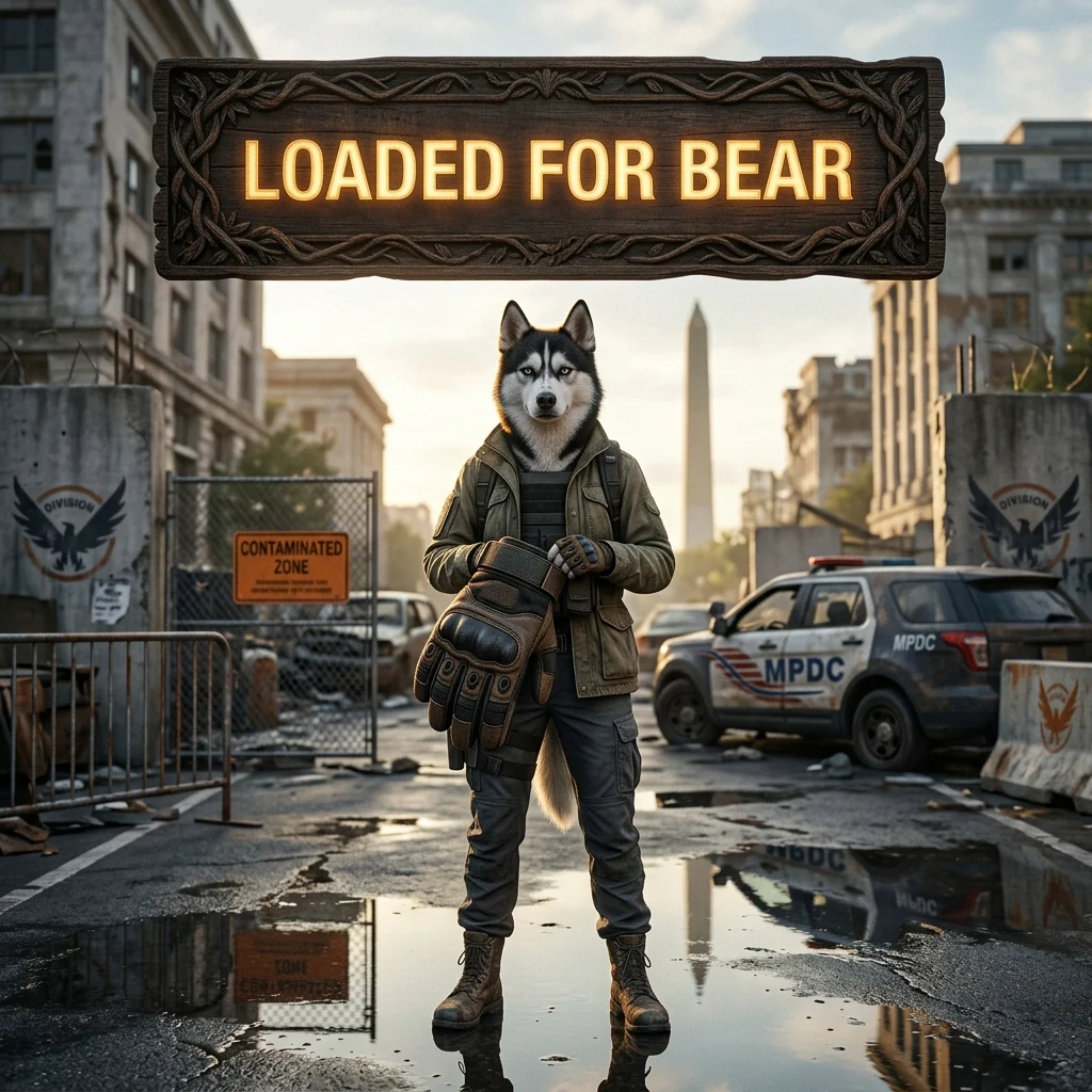 Promotional representation of Loaded for Bear Gloves Boost in The Division 2, identifying the specific Division 2 service.