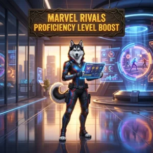 Promotional image representing the Marvel Rivals Proficiency Level Boost service for improving a player's proficiency level in Marvel Rivals.