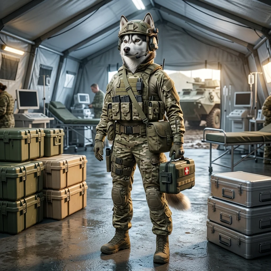 Promotionele illustratie voor Medic Profits in Wardogs, zonder leesbare tekst of tekens.