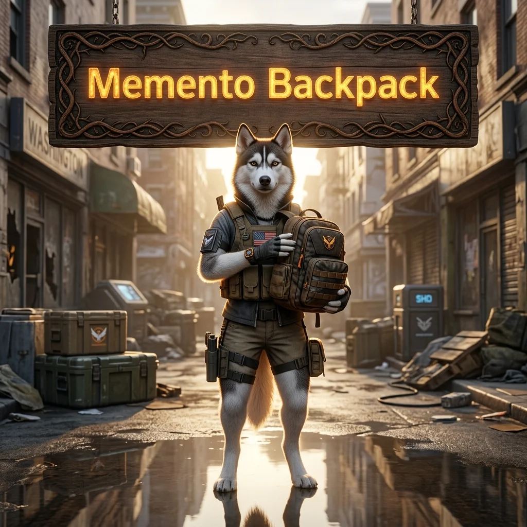 Promotional image for the Memento Backpack Boost service in The Division 2.