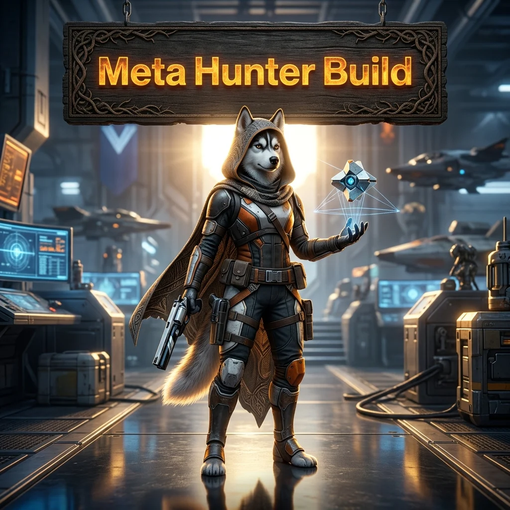 Promotional image for Meta Hunter Build Boost in Destiny 2, a service focused on improving a Hunter build.