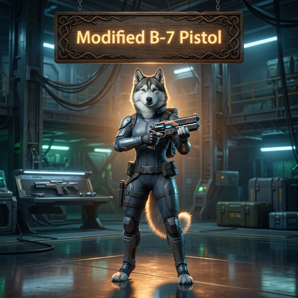 Promotional image for the Modified B-7 Pistol Boost service in Destiny 2