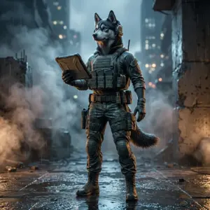 Teminė „Call of Duty: Modern Warfare 4“ žaidimo vadovų iliustracija be matomo teksto ar ženklų.