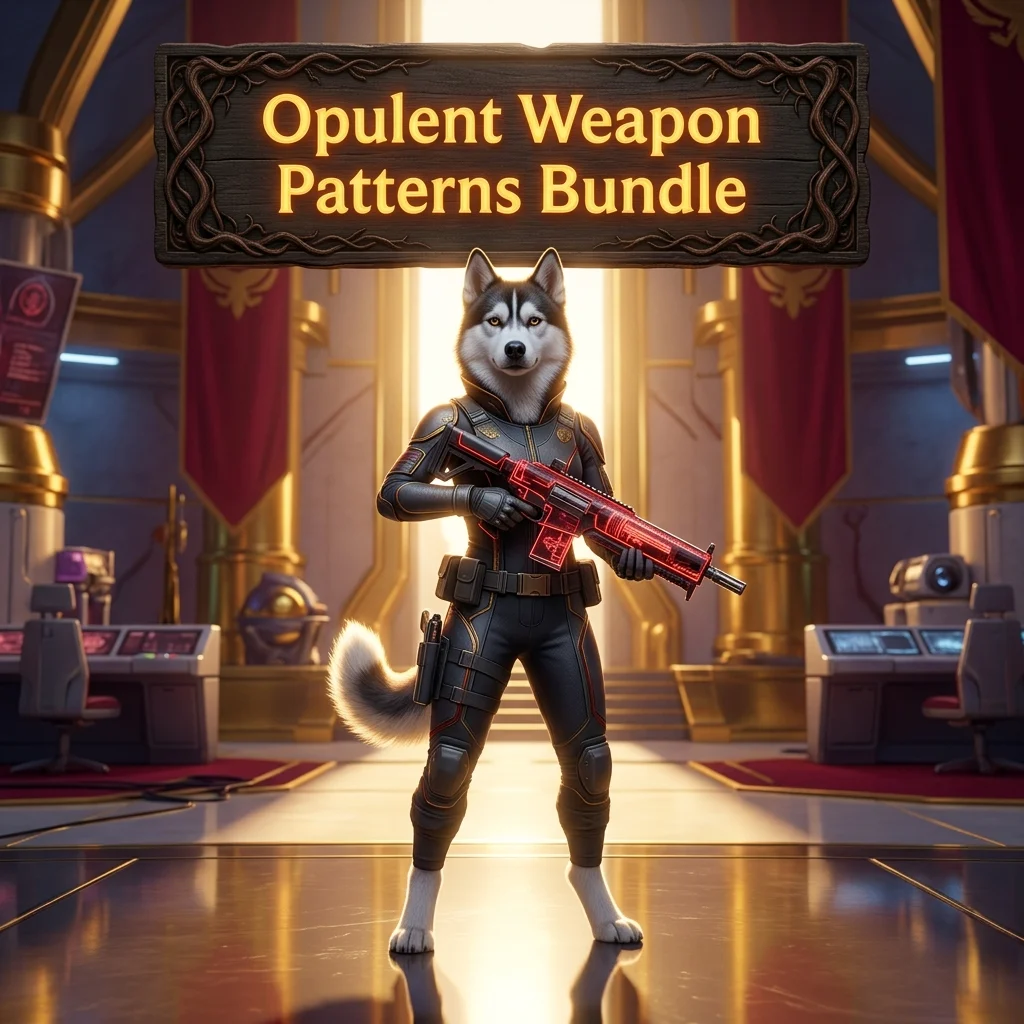 Promotional image for the Opulent Weapon Patterns Bundle Boost service in Destiny 2.