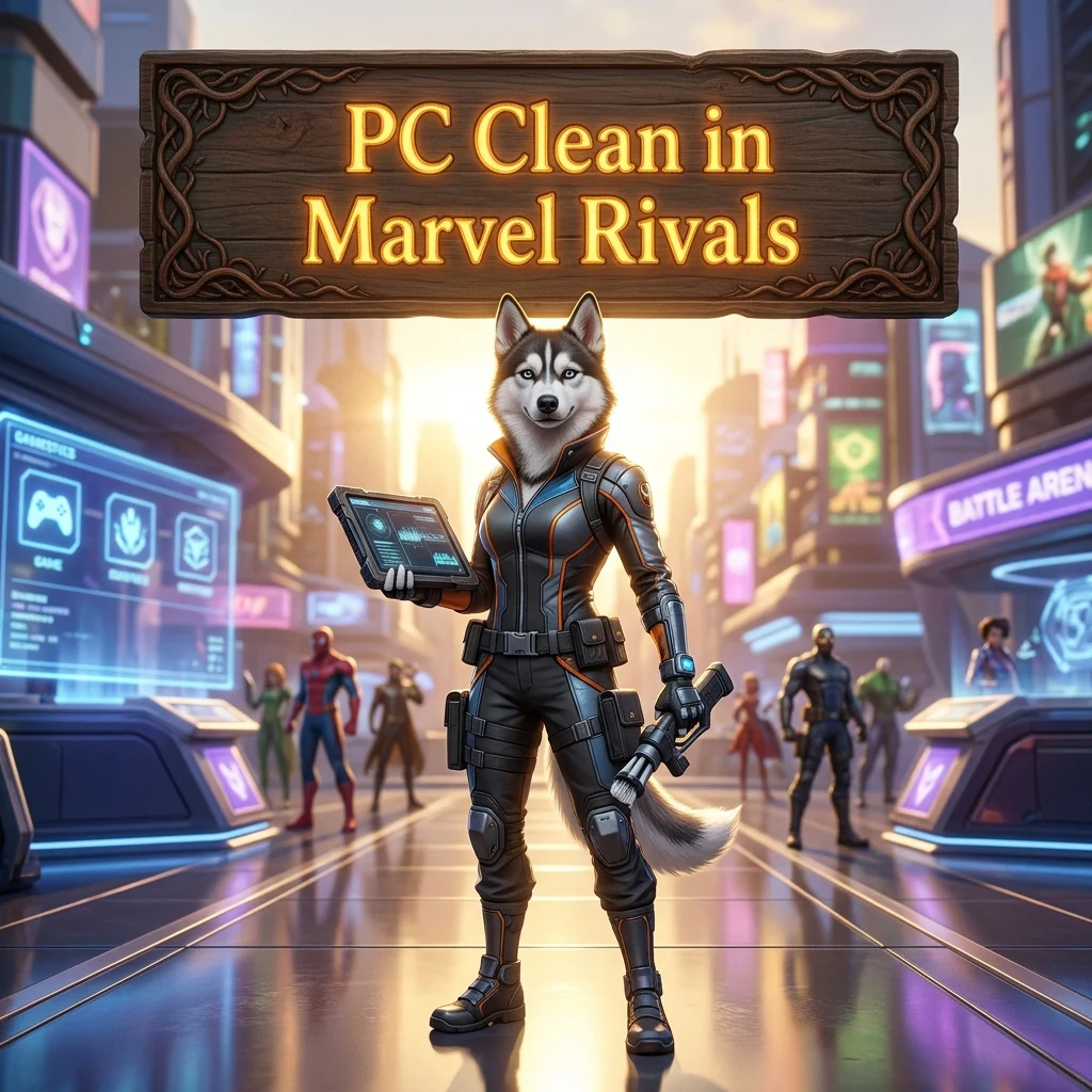 Promotional image for PC Clean in Marvel Rivals, representing the named product or service.