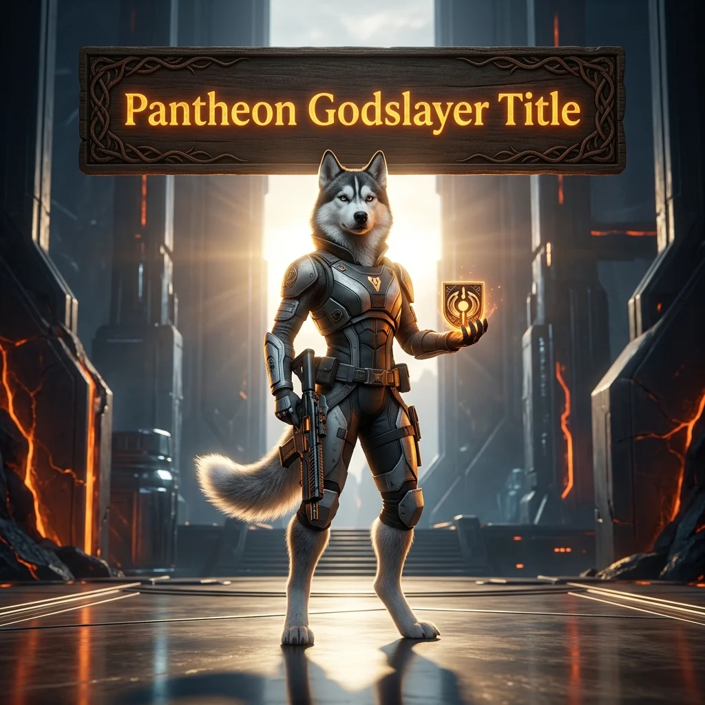 Promotional image for the Pantheon Godslayer Title Boost in Destiny 2 service