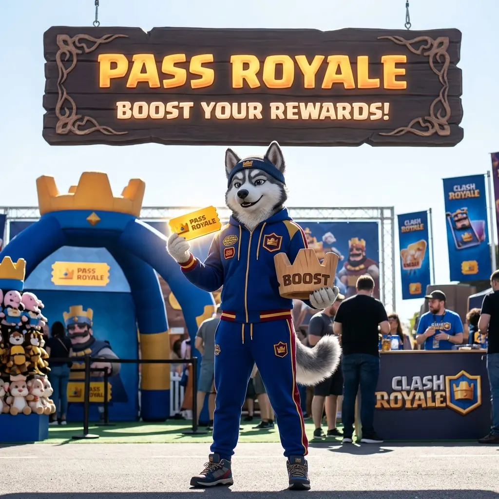 Promotional image representing Pass Royale Boost in Clash Royale and its related Pass Royale boost service.
