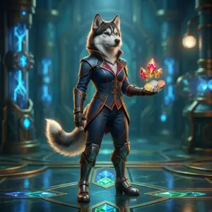 Arte promocional relacionada a RP de League of Legends, sem texto legível ou sinais visíveis.