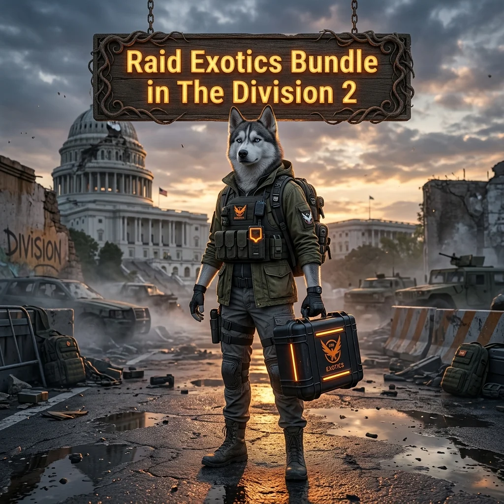 Promotional image for the Raid Exotics Bundle Boost service in The Division 2
