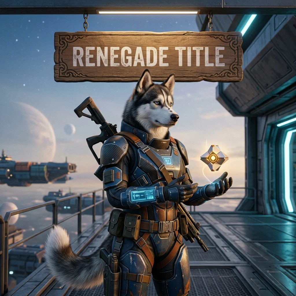 Promotional image for the Renegade Title Boost in Destiny 2 service offering.