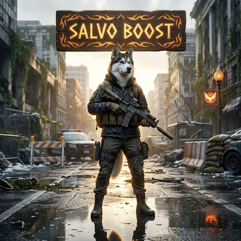 Promotional image for Salvo Boost in The Division 2, a Division 2 boost service.