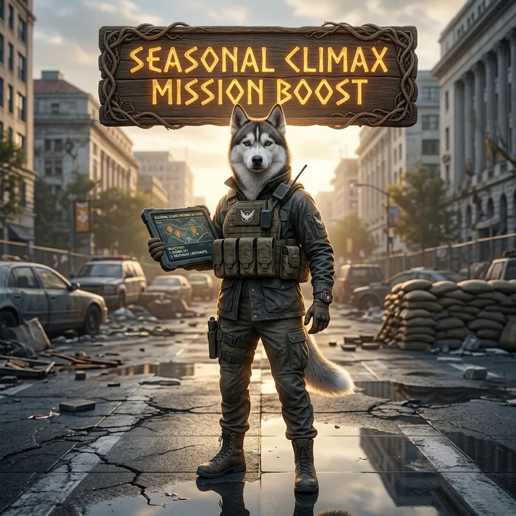 Promotional image for the Seasonal Climax Mission Boost service in The Division 2.