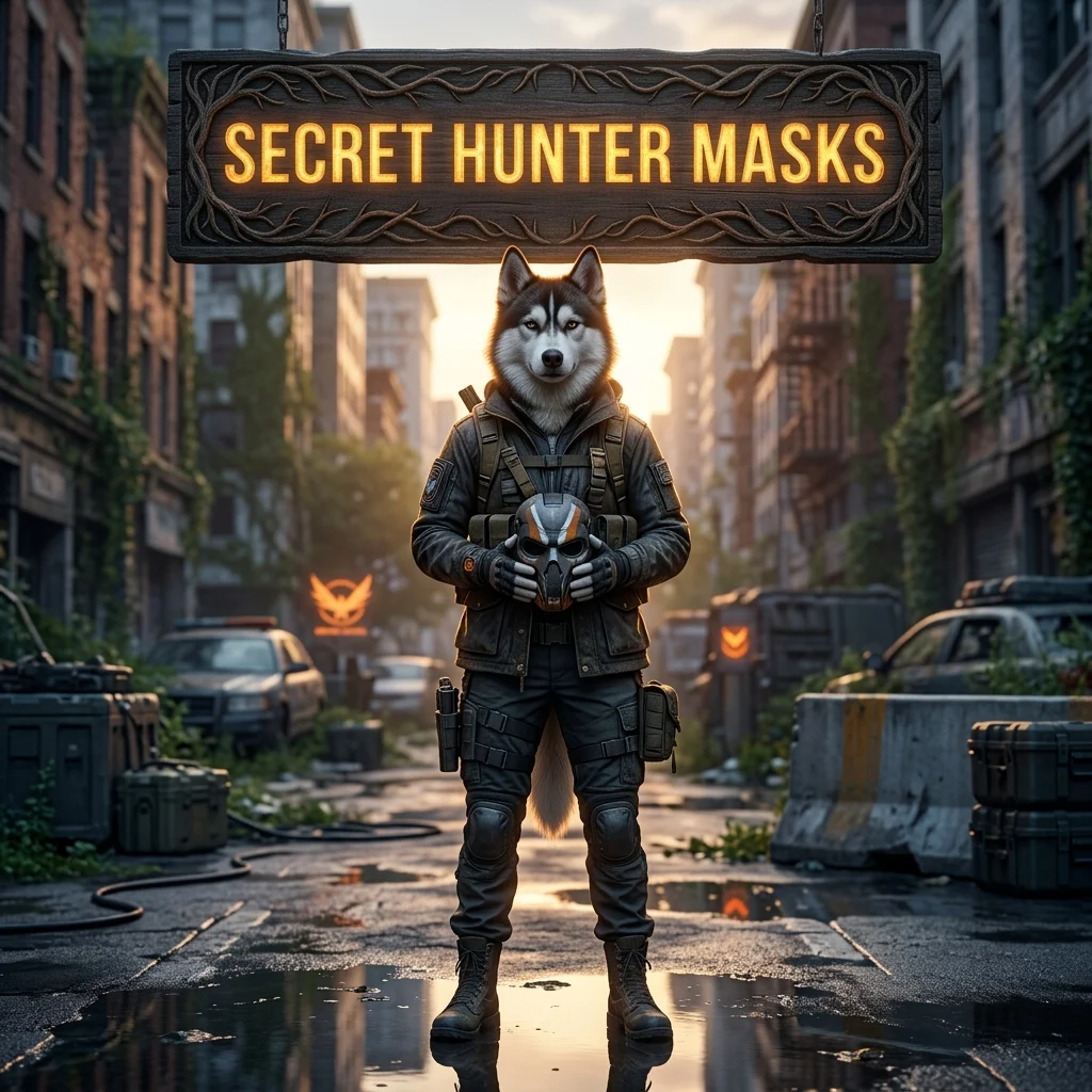 Promotional image for Secret Hunter Masks Boost in The Division 2, a Division 2 boost service for Secret Hunter Masks.