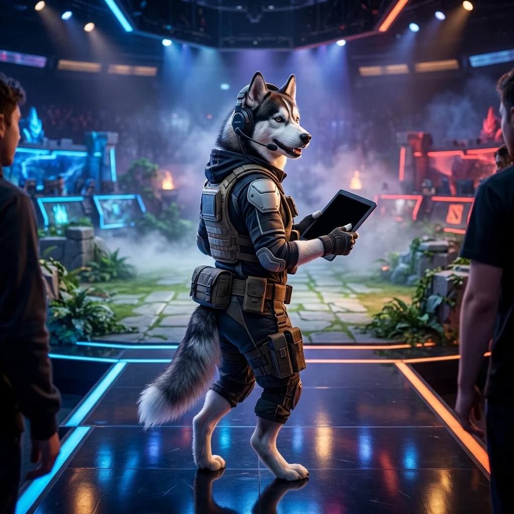 Illustration représentant des services d’accompagnement liés à Dota 2, sans texte lisible ni signe distinctif.