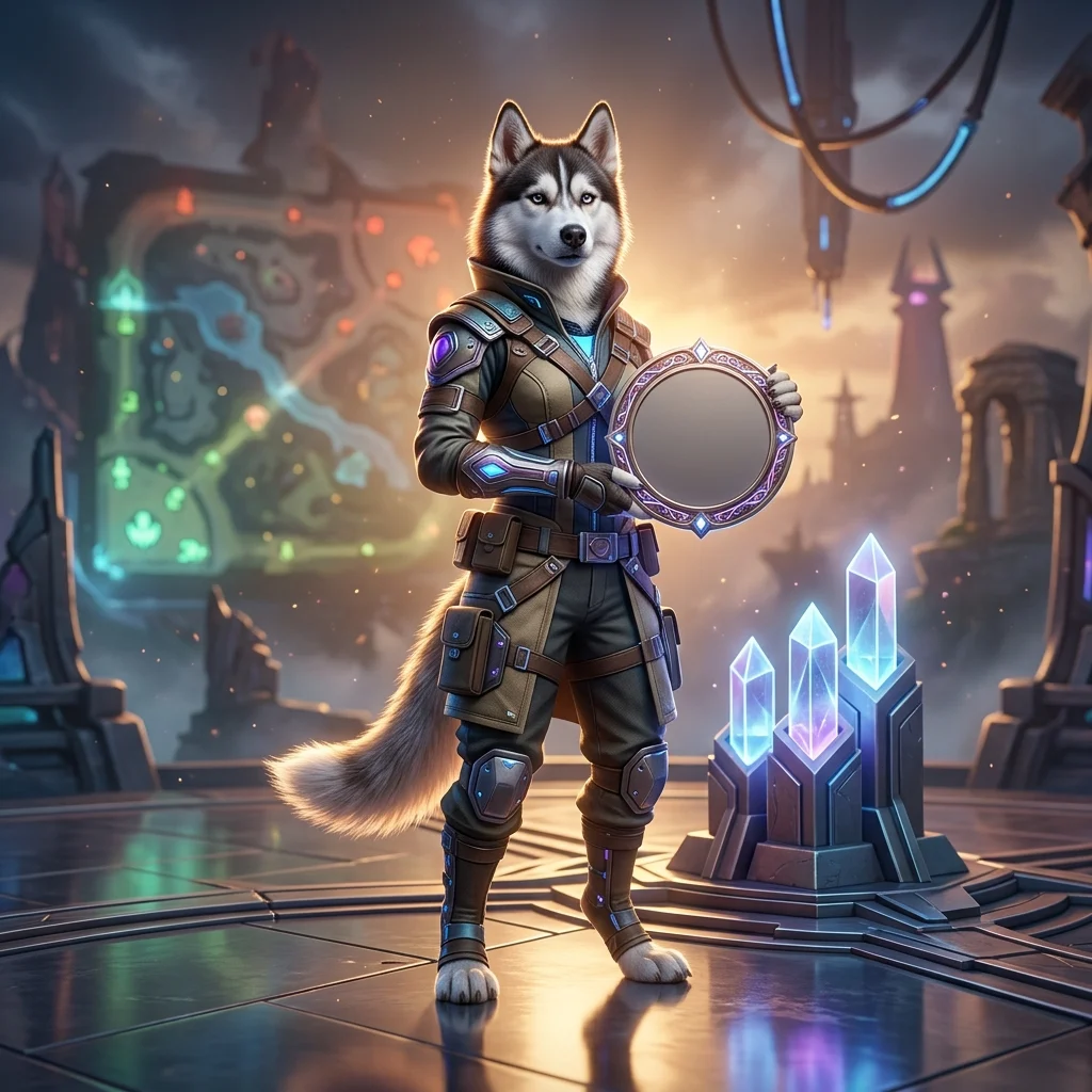 Ilustração temática de Dota 2 associada a serviços para evolução de MMR e cumprimento de metas de conta, sem texto legível.