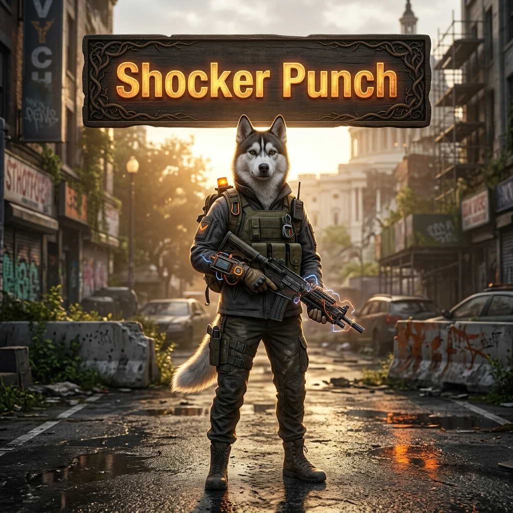 Promotional image for the Shocker Punch Exotic Boost service in The Division 2, presented as a Division 2 boost offering.