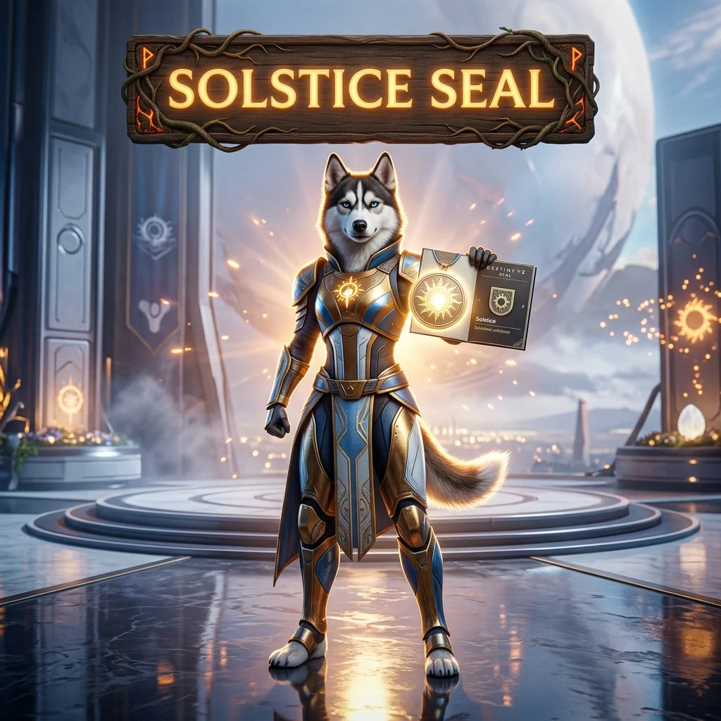 Promotional image for the Solstice Seal Boost in Destiny 2 service, representing assistance with the Solstice Seal.