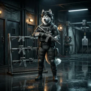 Illustration af startervåben rangeret i WARDOGS og præsenteret som en del af spillets udstyr.