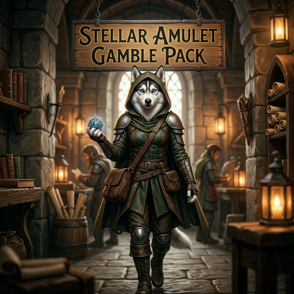 Promotional image representing the Stellar Amulet Gamble Pack Boost in Path of Exile 2.