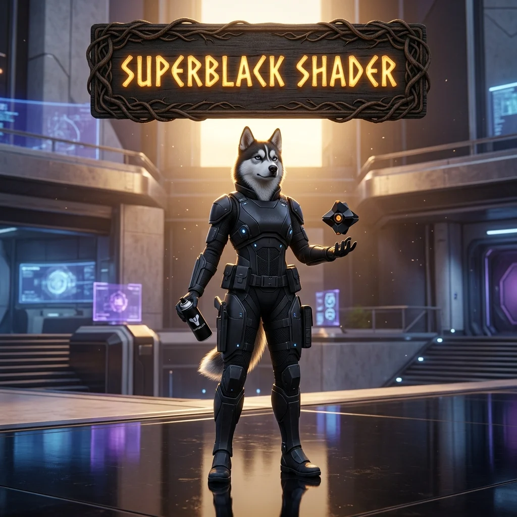 Promotional image for the Superblack Shader Boost service in Destiny 2
