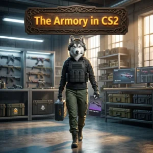 Promotional image representing The Armory in CS2 and its Counter-Strike 2 content