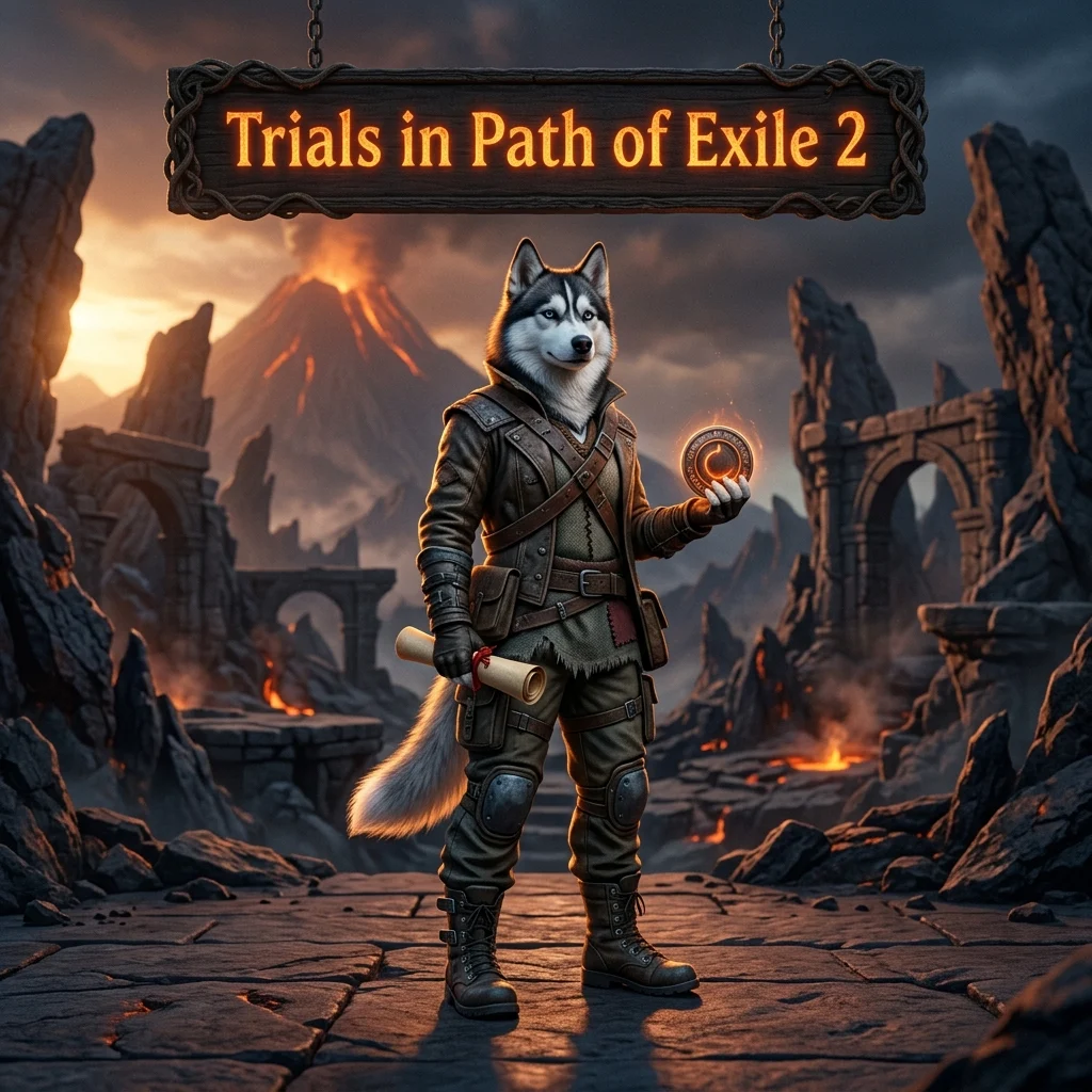 Promotional image for Trials Boosting Services in Path of Exile 2, representing the service offered to players.