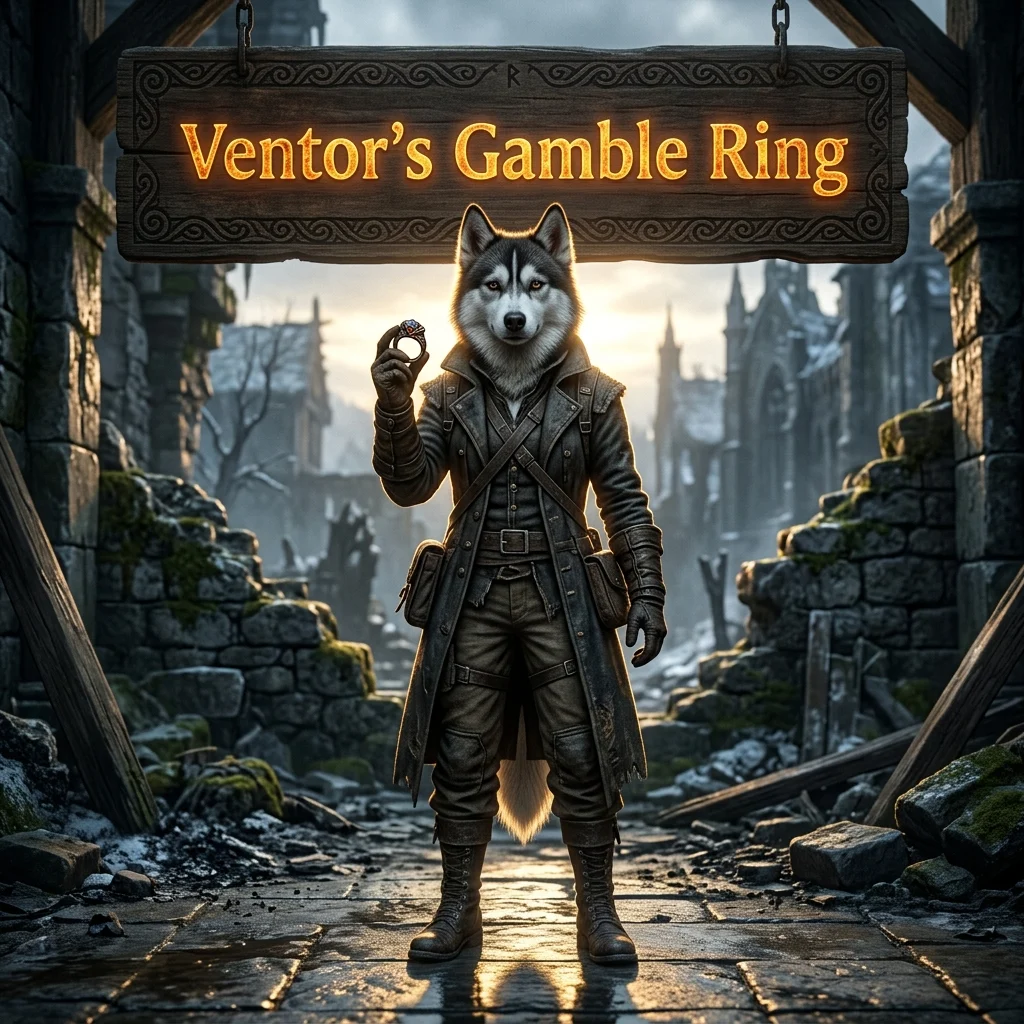 Promotional image for the Ventor’s Gamble Ring Boost service in Path of Exile 2, focused on the named ring product.