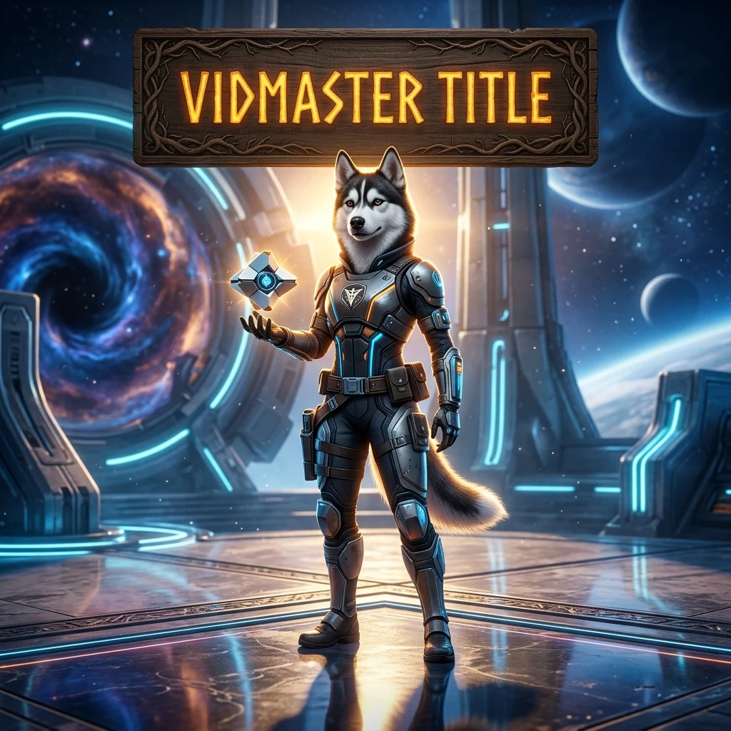Promotional image representing the Vidmaster Title Boost in Destiny 2 service for players.