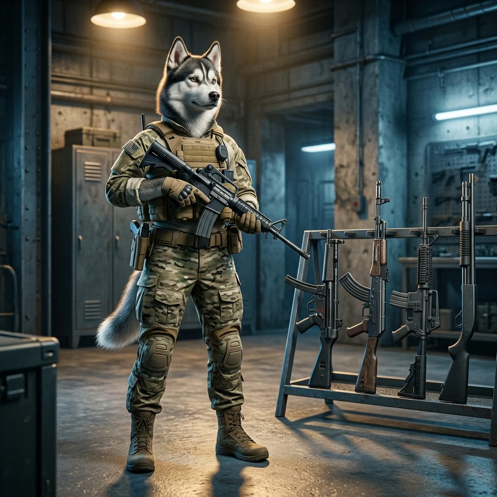 WARDOGS'taki başlangıç silahlarının sıralamasını konu alan, yazı içermeyen oyun görseli.
