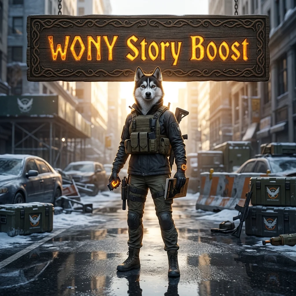 Promotional image for the WONY Story Boost in The Division 2 boost service.